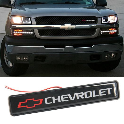 Chevrolet Logo LED Light Car Front Grille Badge Illuminated Decal Sticker