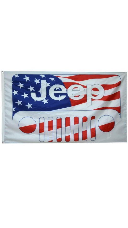 JEEP Flag Wrangler Grand Cherokee Rubicon Banner Racing Car Show Garage 3x5FT
