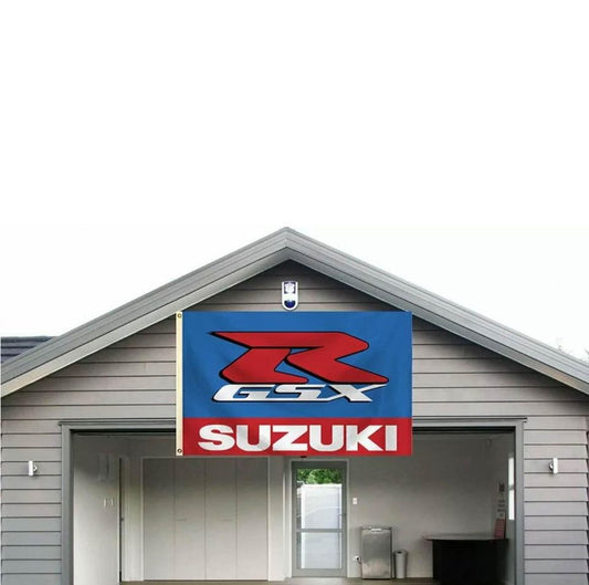 Suzuki Motorcycle Flag Banner Racing Show Biker Garage Wall Decor NEW US 3x5FT