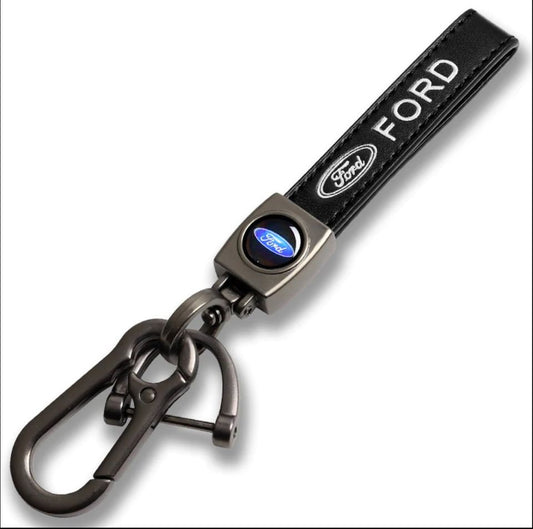 Ford Genuine Leather Car Logo Keychain