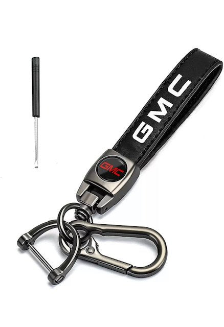 GMC Genuine Leather Car Logo Keychain