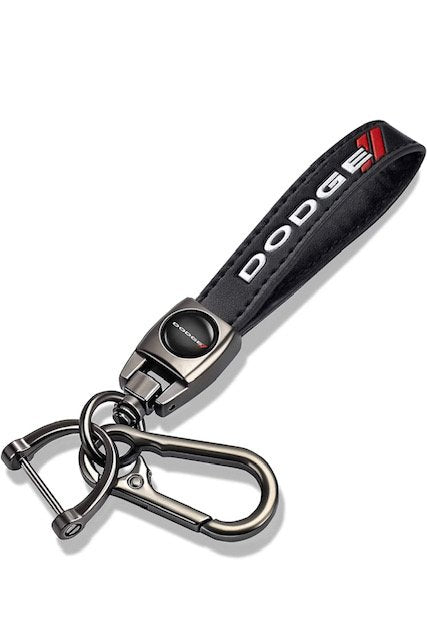 Dodge Genuine Leather Car Logo Keychain