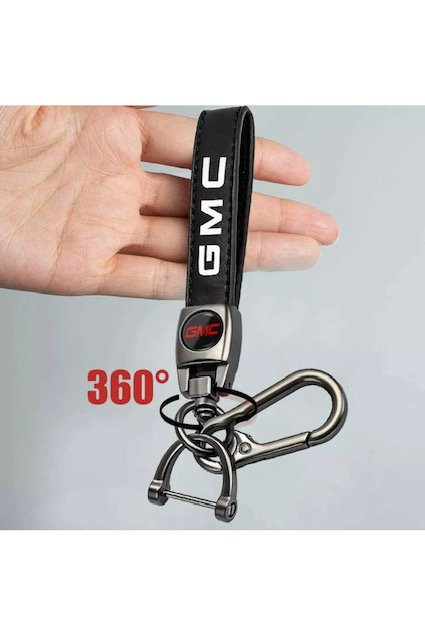 GMC Genuine Leather Car Logo Keychain