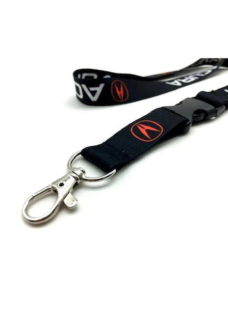 Acura Keychain Lanyard Quick Release Black NEW