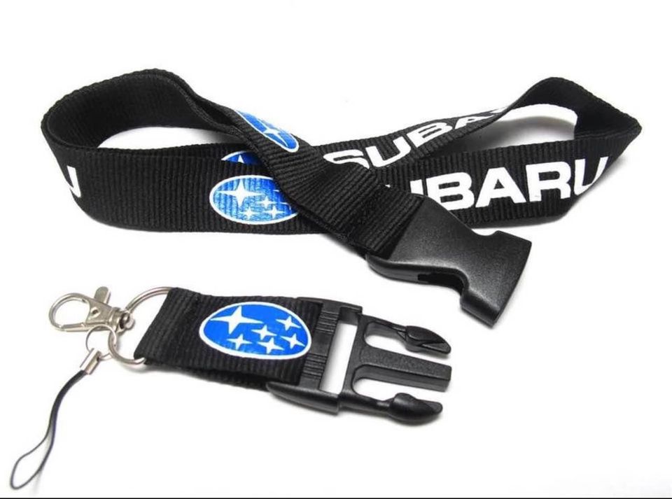 Subaru Keychain Lanyard Quick Release Black NEW