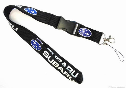 Subaru Keychain Lanyard Quick Release Black NEW