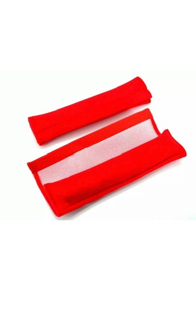 BRIDE Racing JDM Red Soft Cotton Embroidery Seat Belt Cover Shoulder Pads 2PCS