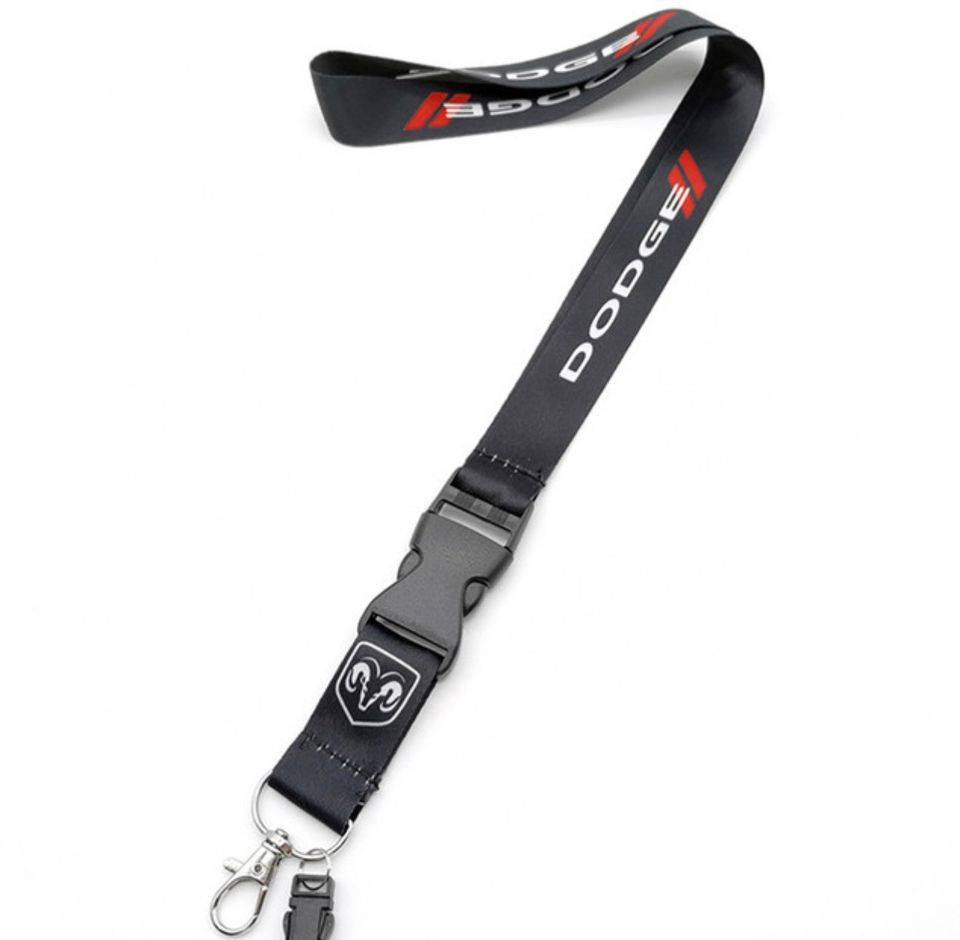 Dodge Ram Charger Challenger Keychain Lanyard Quick Release Black NEW