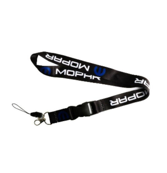 Mopar Dodge Chrysler Jeep Keychain Lanyard Quick Release Black NEW