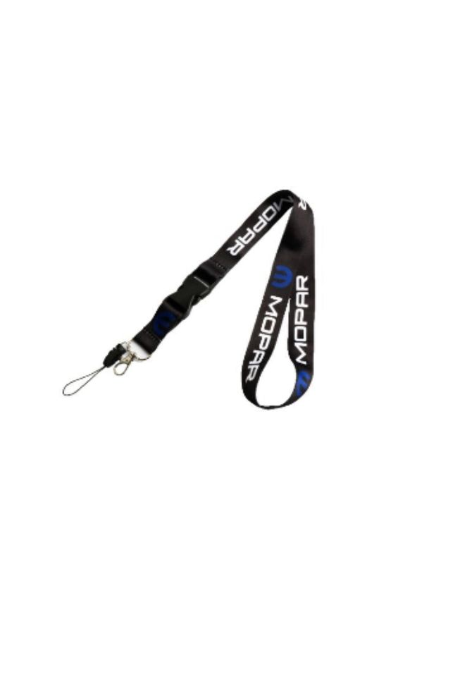 Mopar Dodge Chrysler Jeep Keychain Lanyard Quick Release Black NEW