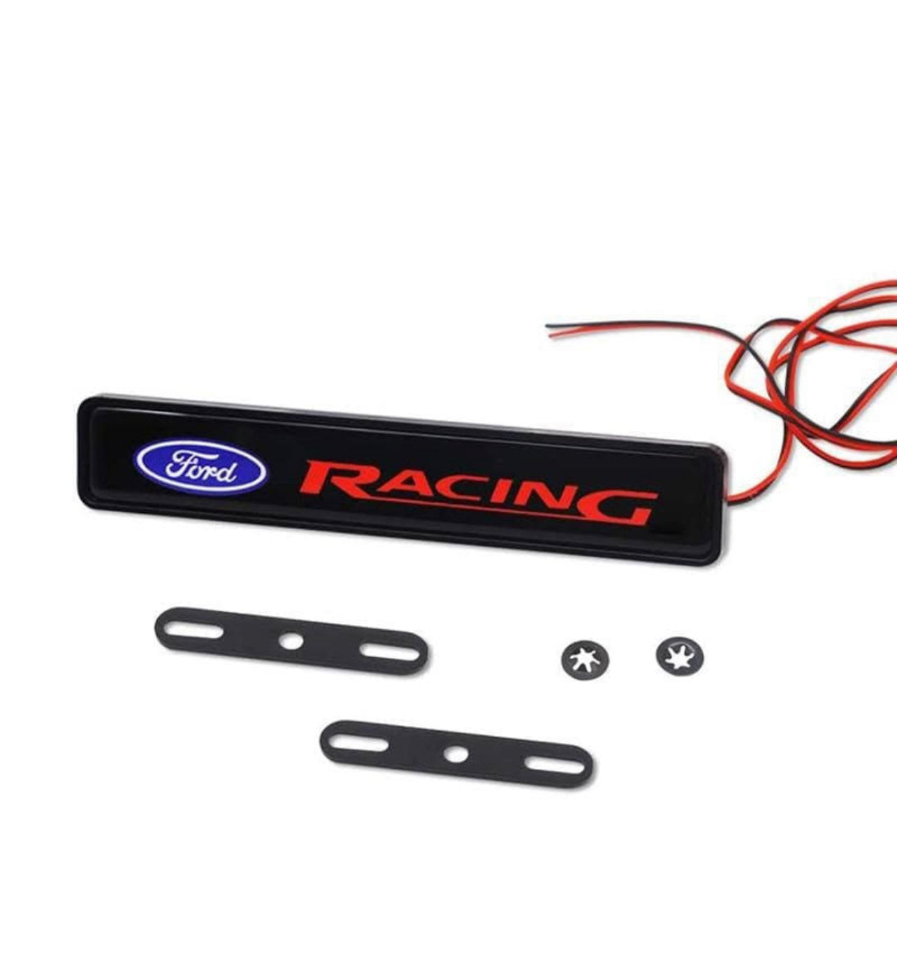 Ford Racing Logo LED Light Car Front Grille Badge Illuminated Decal Sticker
