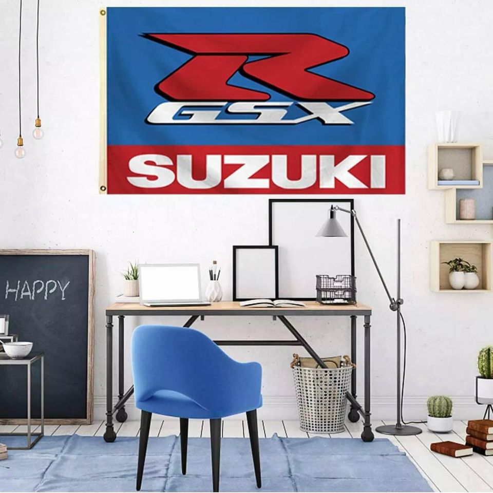 Suzuki Motorcycle Flag Banner Racing Show Biker Garage Wall Decor NEW US  3x5FT