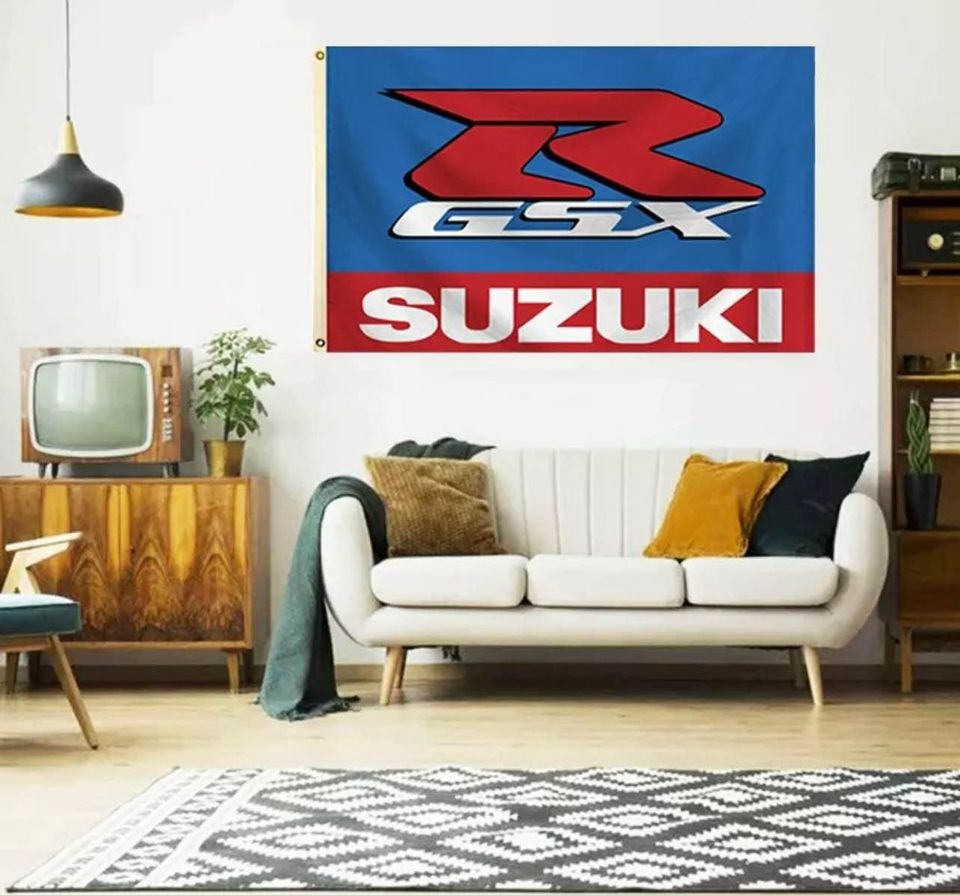 Suzuki Motorcycle Flag Banner Racing Show Biker Garage Wall Decor NEW US  3x5FT