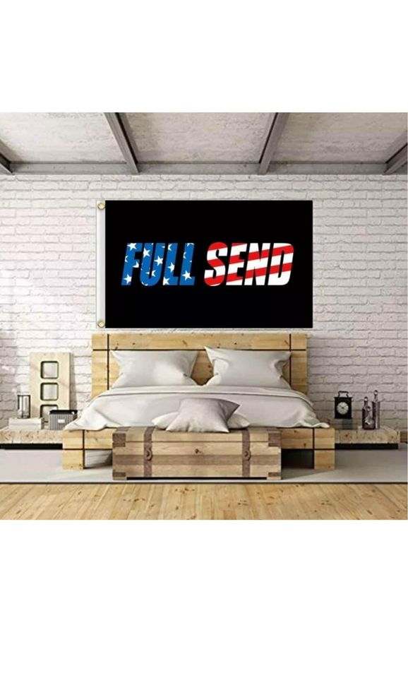 Full Send Flag 3x5FT Red White and Blue YouTube Dorm Decor US College Dorm Frat 3x5FT