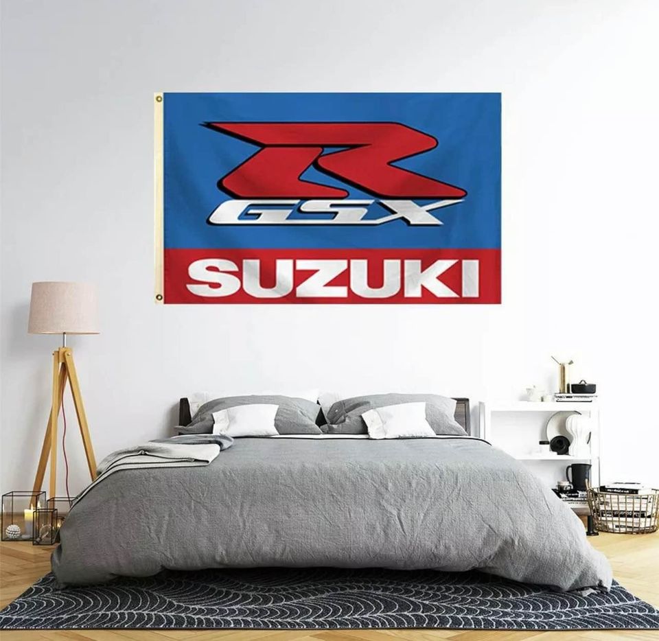 Suzuki Motorcycle Flag Banner Racing Show Biker Garage Wall Decor NEW US  3x5FT
