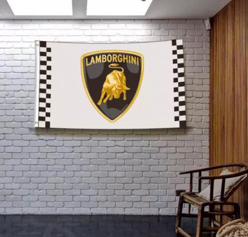 Lamborghini Flag Car Logo Banner Flag Racing Car Garage Wall Decor Sign 3x5FT