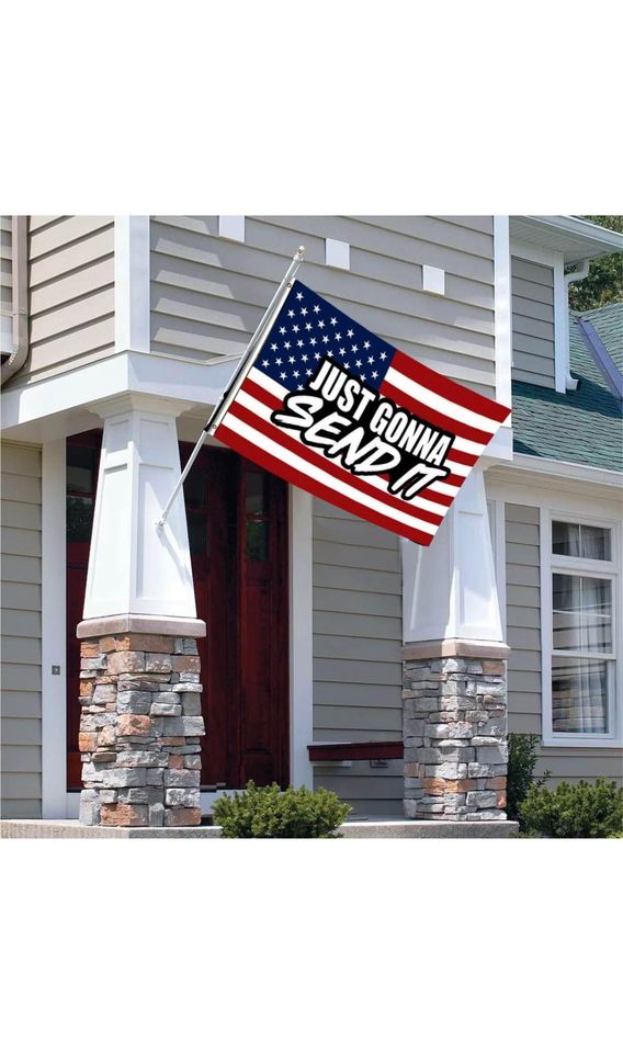 Flags "Just Gonna Send It" College Garage Home Room Wall Decor NEW Gift 3x5FT