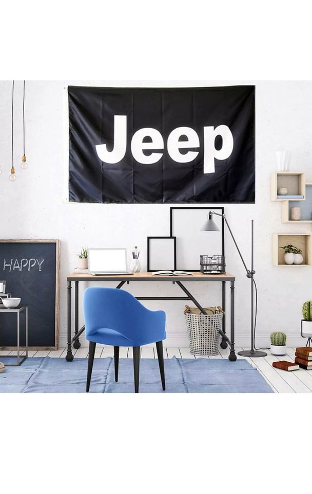 JEEP Flags Wrangler Grand Cherokee Rubicon Banner Racing Car Show Garage  3x5FT