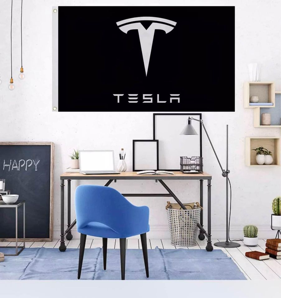 Tesla Logo Flag Car Racing Show Banner Shop Garage Wall Decor NEW Gift US  3x5FT