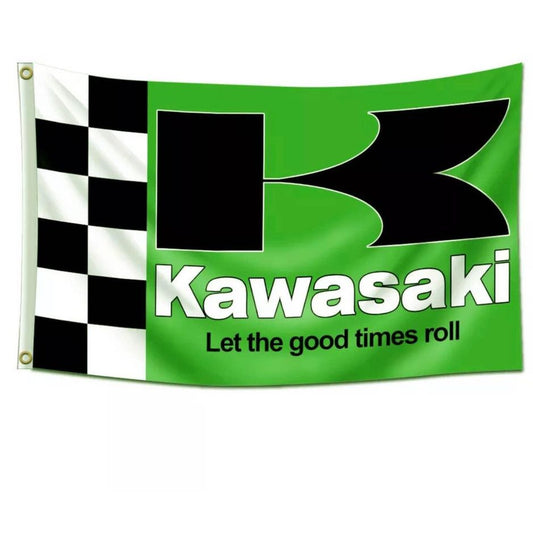 Kawasaki Motorcycle Flag Banner Racing Garage Wall Decor Workshop NEW US 3x5FT