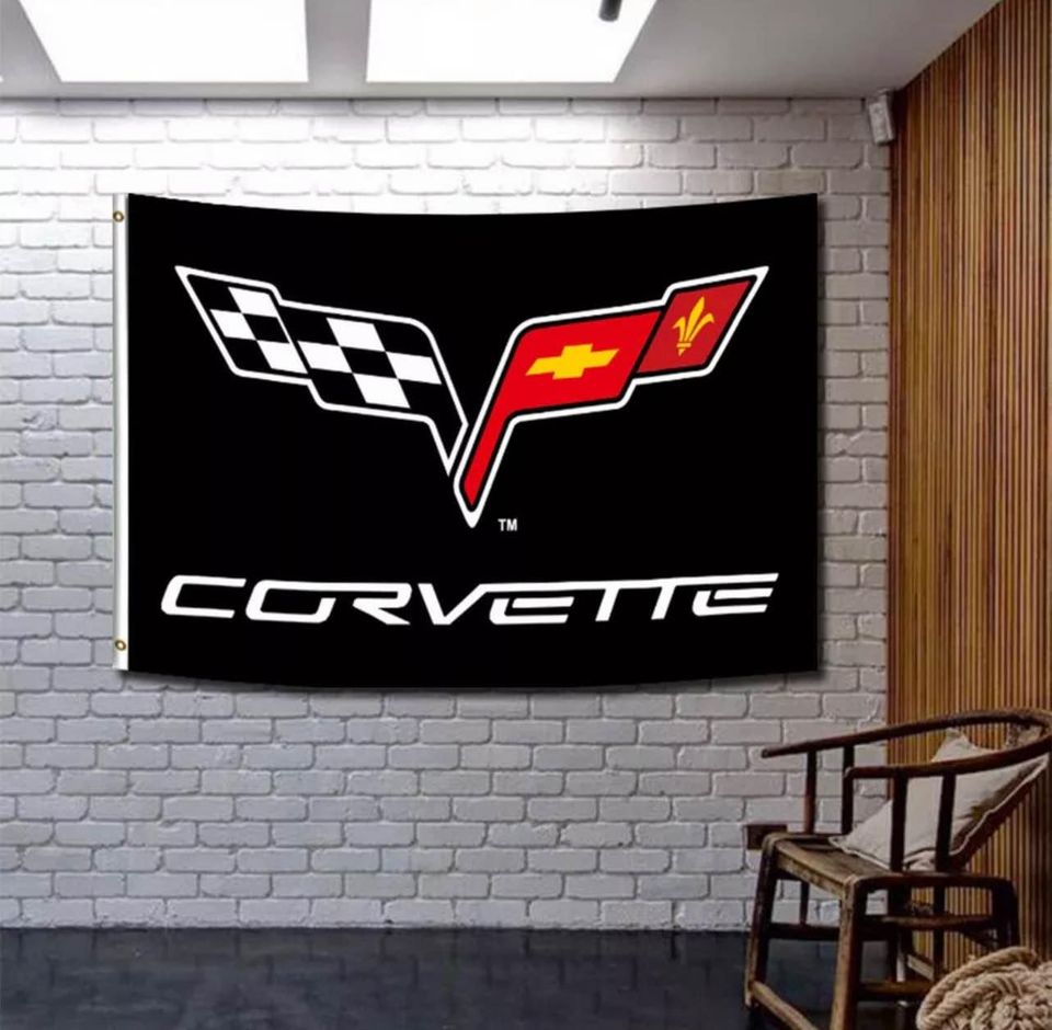 Chevrolet Corvette Banners & Flags Racing Car Show For Garage Wall Decor 3x5FT