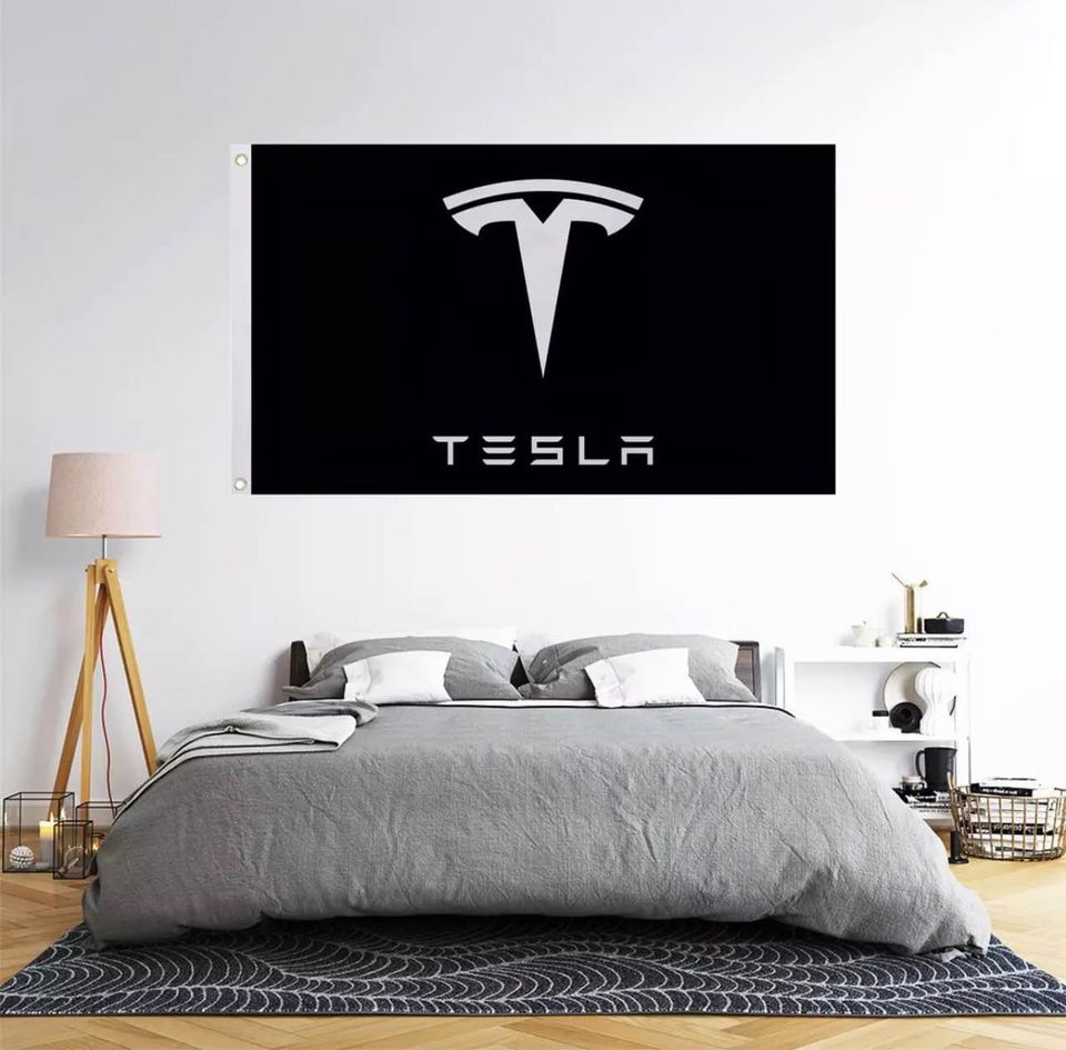 Tesla Logo Flag Car Racing Show Banner Shop Garage Wall Decor NEW Gift US  3x5FT