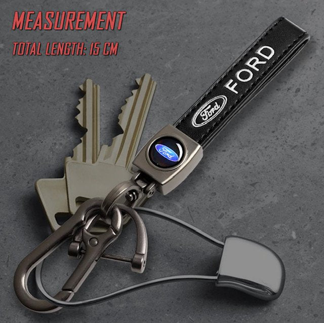 Ford Genuine Leather Car Logo Keychain