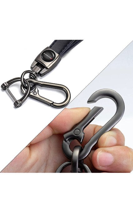 Dodge Genuine Leather Car Logo Keychain