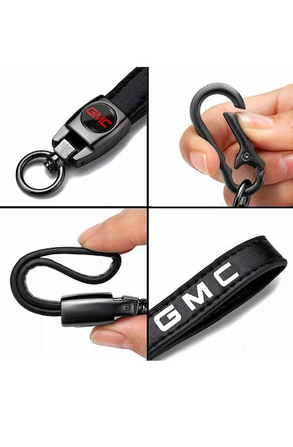 GMC Genuine Leather Car Logo Keychain