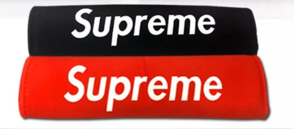 Supreme Seat Belt Cover Shoulder Pad Cushion Safe Protector, choose color Red or Black