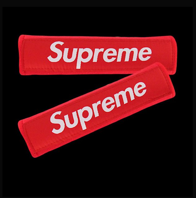 Supreme Seat Belt Cover Shoulder Pad Cushion Safe Protector, choose color Red or Black