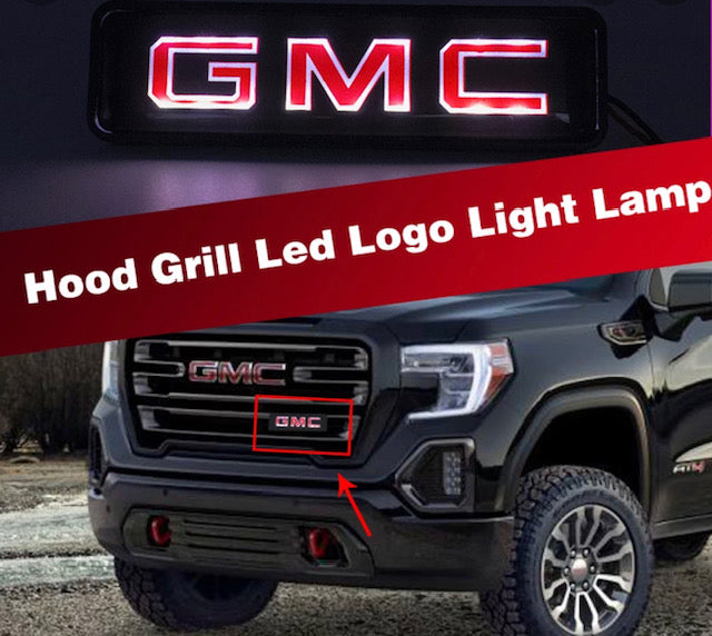 GMC Logo LED Light Car Front Grille Badge Illuminated Decal Sticker