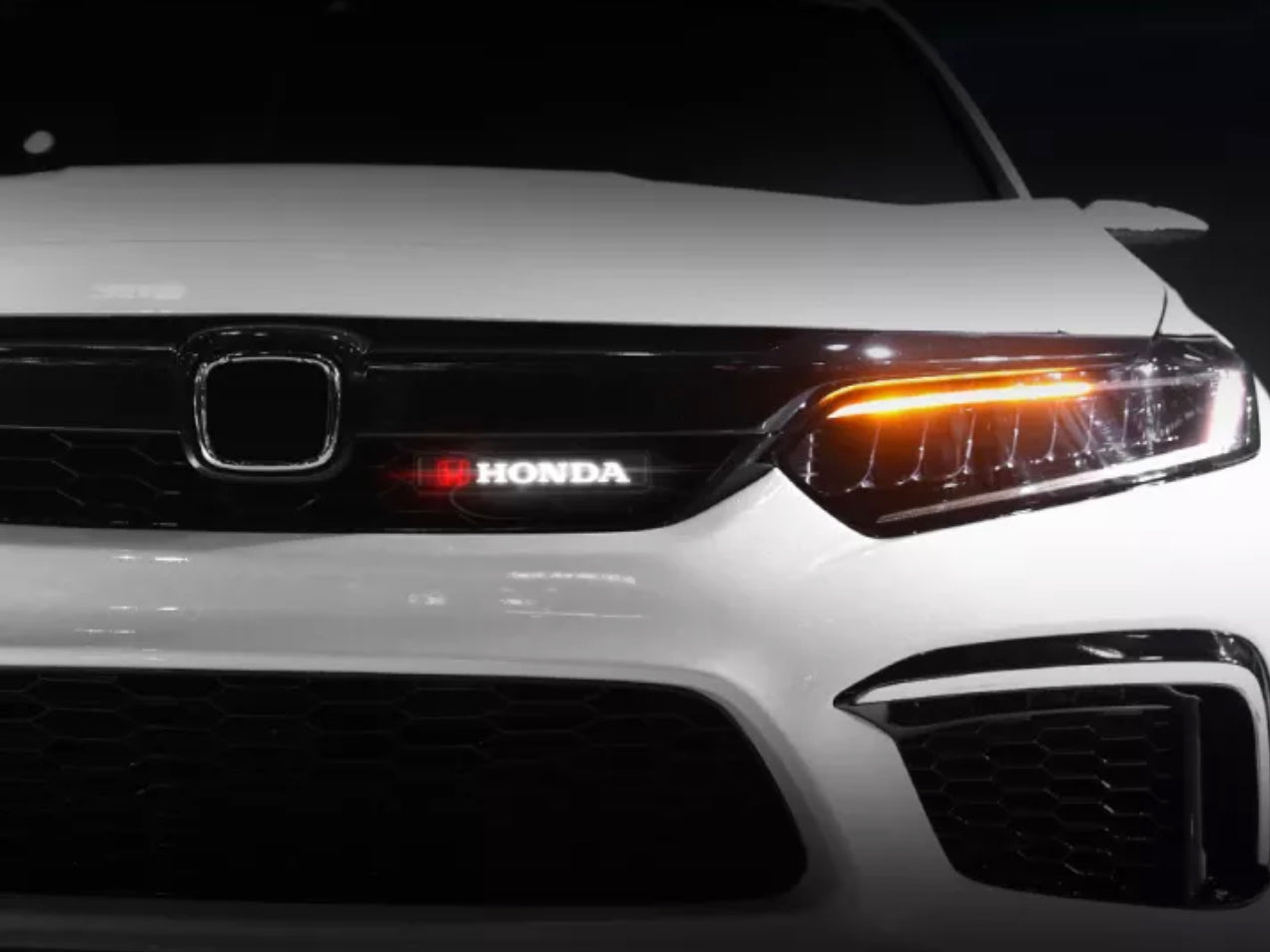 Honda Logo LED Light Car Front Grille Badge Illuminated Decal Sticker