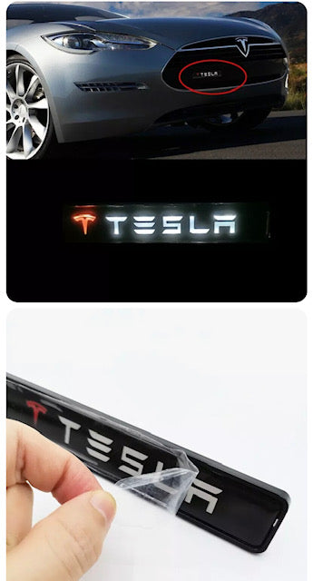 Tesla Logo LED Light Car Front Grille Badge Illuminated Decal Sticker