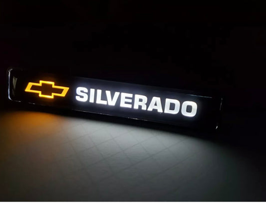 Silverado Logo LED Light Car Front Grille Badge Illuminated Decal Sticker
