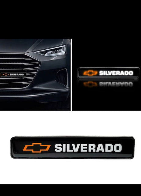 Silverado Logo LED Light Car Front Grille Badge Illuminated Decal Sticker