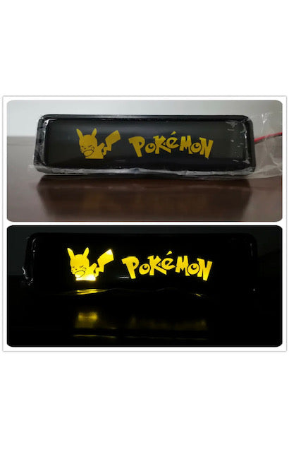 Pikachu Pokemon Logo LED Light Car Front Grille Badge Illuminated Decal Sticker