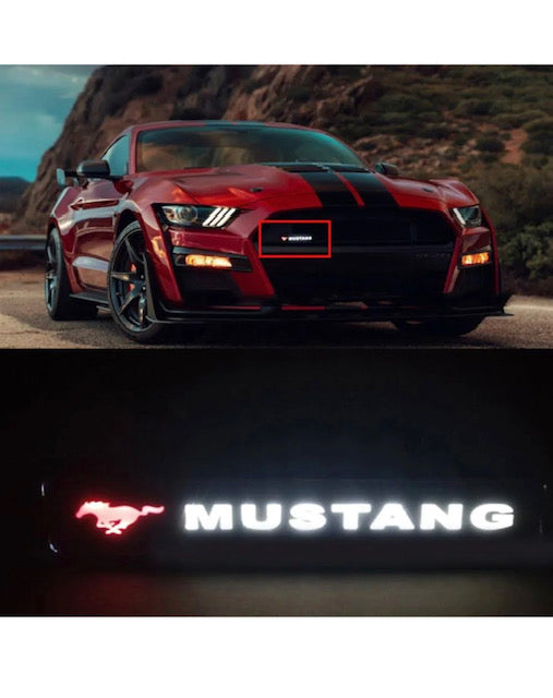 Mustang Logo LED Light Car Front Grille Badge Illuminated Decal Sticker
