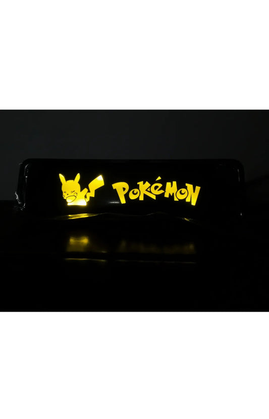 Pikachu Pokemon Logo LED Light Car Front Grille Badge Illuminated Decal Sticker