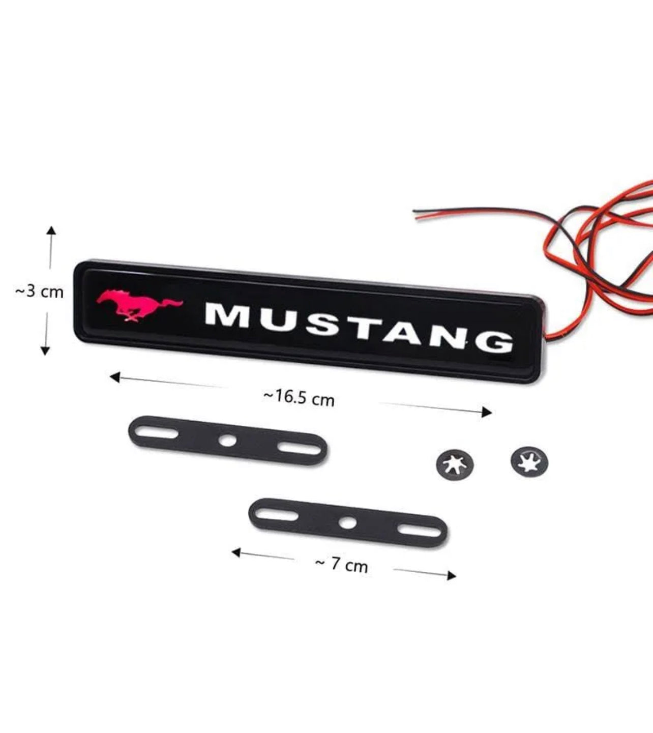 Mustang Logo LED Light Car Front Grille Badge Illuminated Decal Sticker