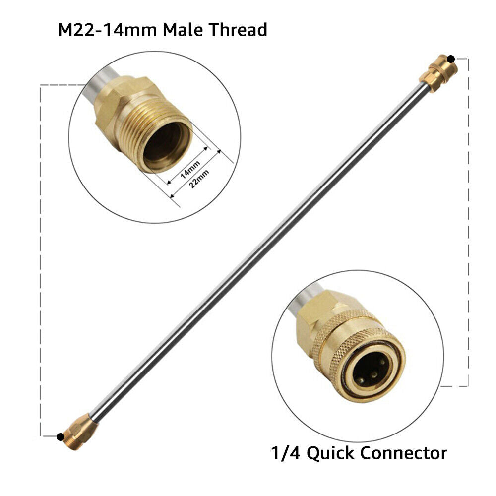 4000psi High Pressure Power Washer Spray Gun Steel Wand Lance Gas 5 Nozzles